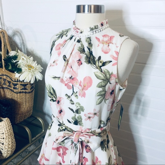 NEW Jessica Howard Ruffle Tiered Floral Midi Dress - Picture 2 of 8